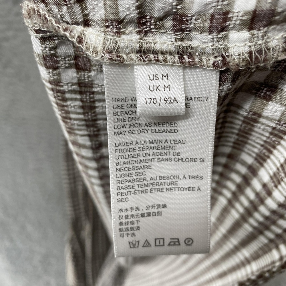 Urban Outfitters Midi Dress Womens Medium Check Belted V Neck Neutral Clean Girl - Picture 8 of 14